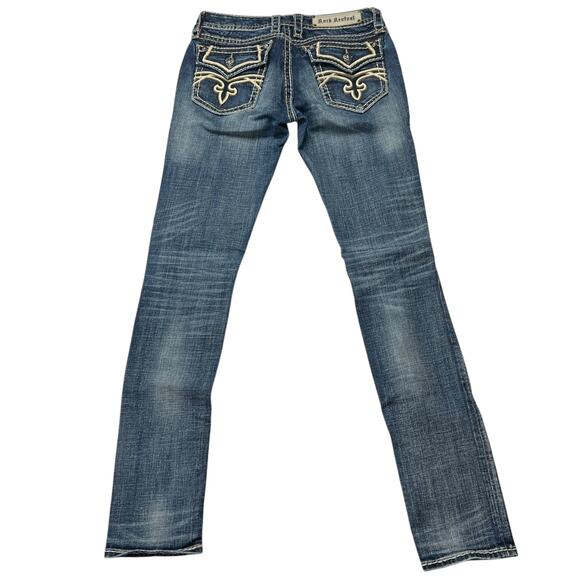 Rock Revival Jeans Kelly‎ Skinny Medium Wash Denim Pants Women's 28 Flap Pocket - Picture 1 of 15